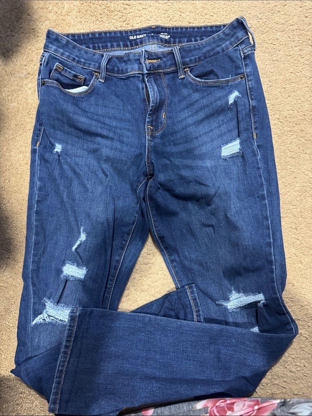Old Navy Women’s Blue Skinny Distressed Jeans